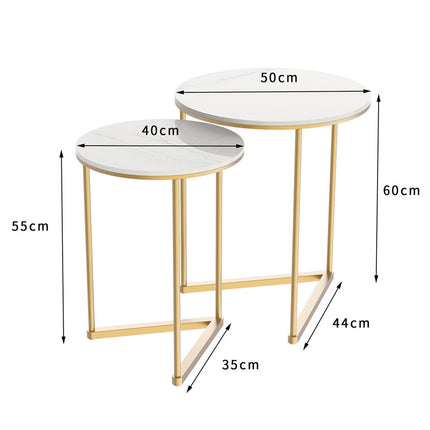Set of 2 Sintered Stone Nesting End Tables.