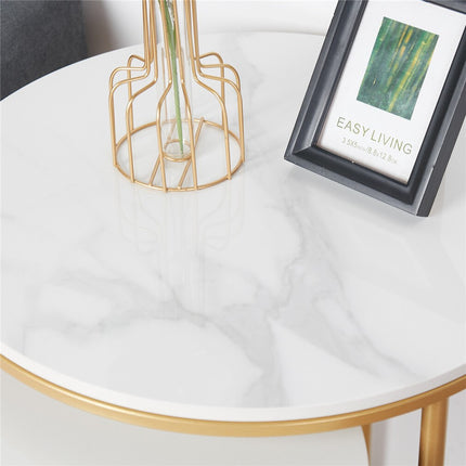 Set of 2 Sintered Stone Nesting End Tables.