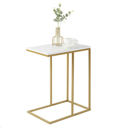 Heavy-Duty C-Shaped End Table with Storage.
