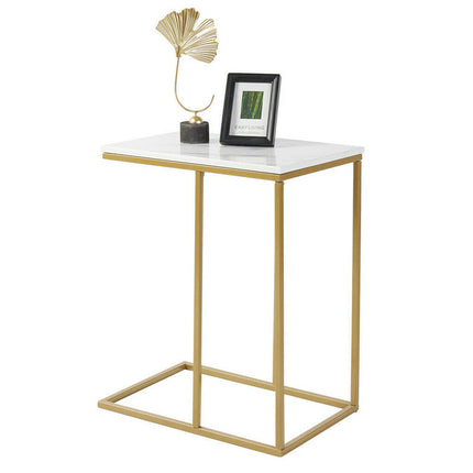 Heavy-Duty C-Shaped End Table with Storage.