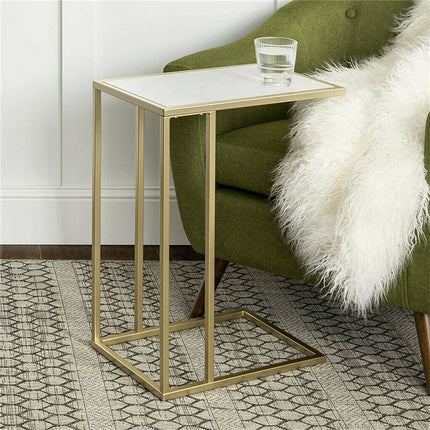 Heavy-Duty C-Shaped End Table with Storage.