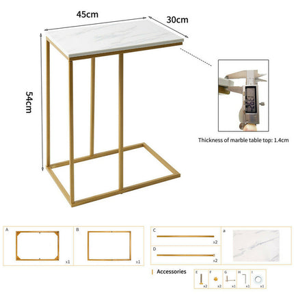 Heavy-Duty C-Shaped End Table with Storage.