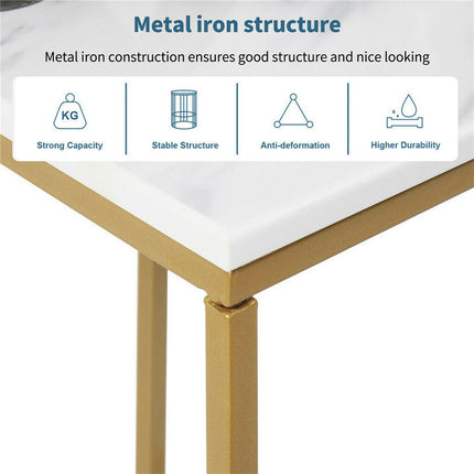 Heavy-Duty C-Shaped End Table with Storage.