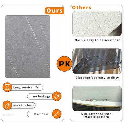 Set of 2 Grey Marble Round Nesting Tables.