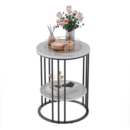 Solid Marble Sofa Side Coffee Table Bedside Storage Display Table Plant Stand.