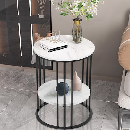 Solid Marble Sofa Side Coffee Table Bedside Storage Display Table Plant Stand.