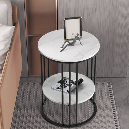 Solid Marble Sofa Side Coffee Table Bedside Storage Display Table Plant Stand.