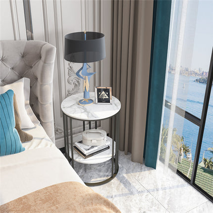 Solid Marble Sofa Side Coffee Table Bedside Storage Display Table Plant Stand.