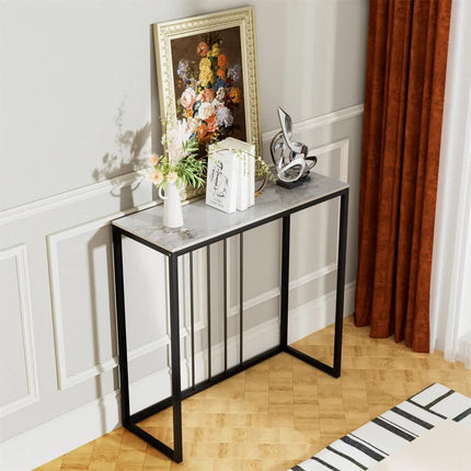 Glossy Sintered Stone Hallway Table.