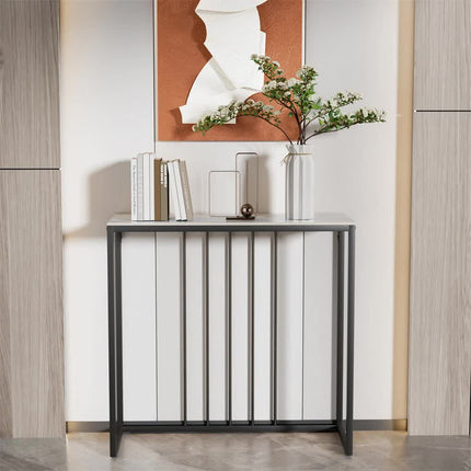 Glossy Sintered Stone Hallway Table.