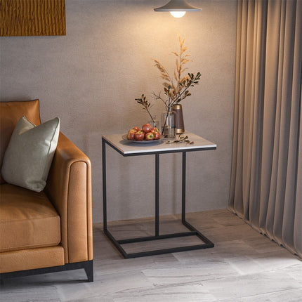 C-Shaped Marble Accent Side Table.