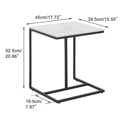 C-Shaped Marble Accent Side Table.