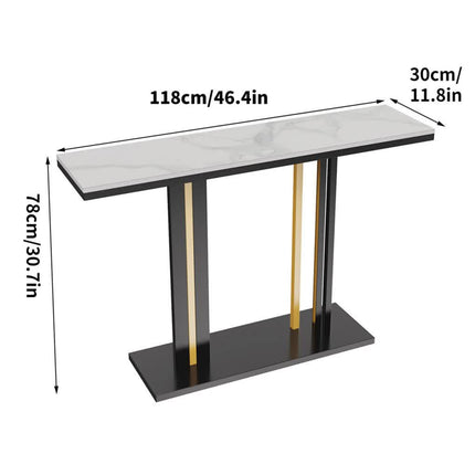 Heavy Duty Marble Entry Console Table Extra Large Sofa Table Accent Furniture.