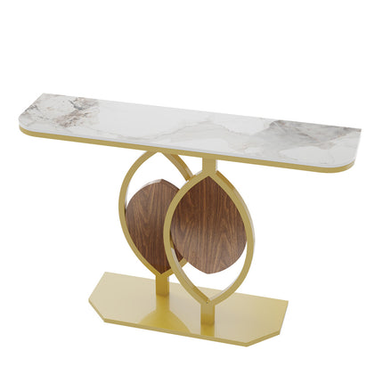 Noble and Elegant Sintered Stone Console Table Hallway Table with Strong Metal Frame.