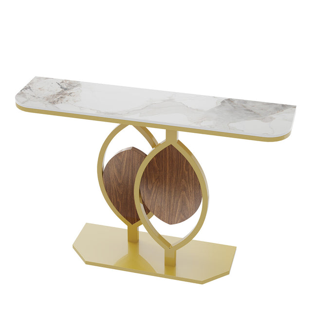 Noble and Elegant Sintered Stone Console Table Hallway Table with Strong Metal Frame.