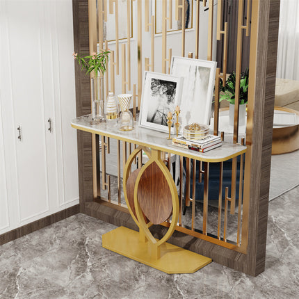 Noble and Elegant Sintered Stone Console Table Hallway Table with Strong Metal Frame.
