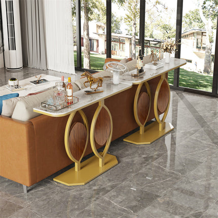 Noble and Elegant Sintered Stone Console Table Hallway Table with Strong Metal Frame.