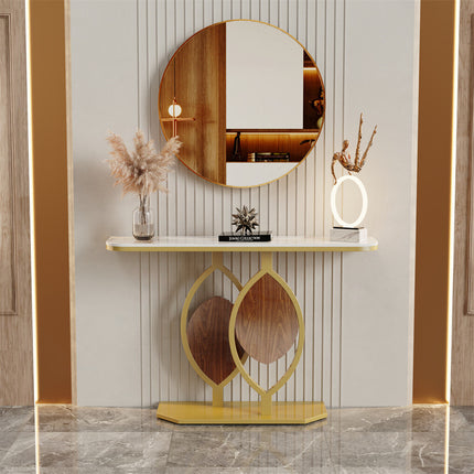 Noble and Elegant Sintered Stone Console Table Hallway Table with Strong Metal Frame.