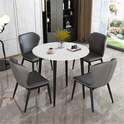 High-End Marble Round Kitchen Dining Table Sintered Stone Restaurant Table 80 x 80 cm.