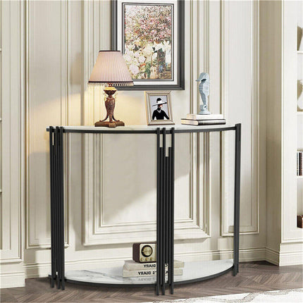Half Moon Console Table Marble Semi-Circle Entrance Hall Table.