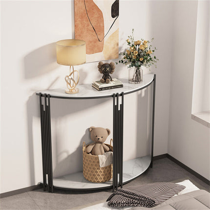 Half Moon Console Table Marble Semi-Circle Entrance Hall Table.