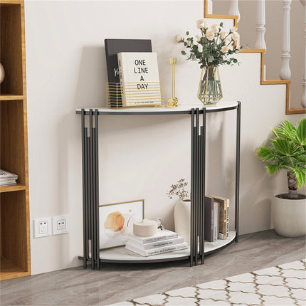 Half Moon Console Table Marble Semi-Circle Entrance Hall Table.