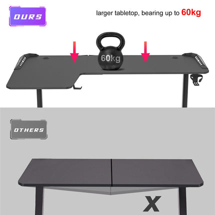 Black L-Shaped Gaming Desk w/ Storage Box.