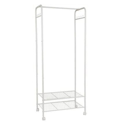 2Tier Rolling Free-Standing Clothing Garment Rack Closet Organizer Open Wardrobe.