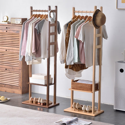 Versatile Strong Bamboo Clothes Hanger Rod Stand Scarf Hat Holder Storage Shelf.