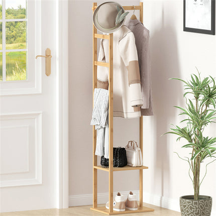 Versatile Strong Bamboo Clothes Hanger Rod Stand Scarf Hat Holder Storage Shelf.