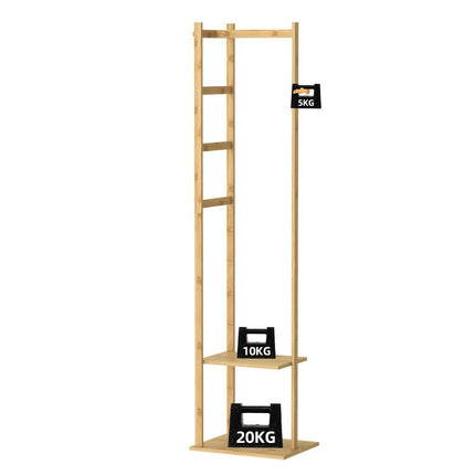 Versatile Strong Bamboo Clothes Hanger Rod Stand Scarf Hat Holder Storage Shelf.