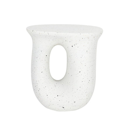 U-Shaped Terrazzo Concrete Outdoor Stool.