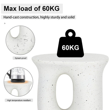 U-Shaped Terrazzo Concrete Outdoor Stool.