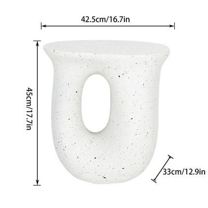 U-Shaped Terrazzo Concrete Outdoor Stool.
