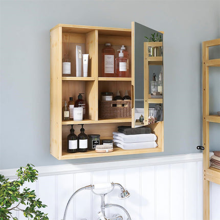 Xl Bathroom Wall Mirror Medicine Cabinet With Single Door And Adjustable Shelves.