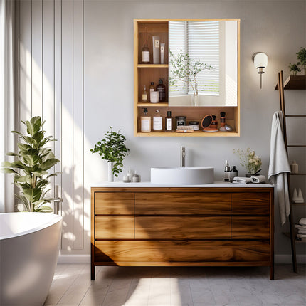Xl Bathroom Wall Mirror Medicine Cabinet With Single Door And Adjustable Shelves.