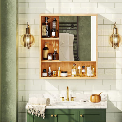 Xl Bathroom Wall Mirror Medicine Cabinet With Single Door And Adjustable Shelves.