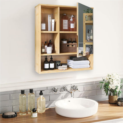 Xl Bathroom Wall Mirror Medicine Cabinet With Single Door And Adjustable Shelves.