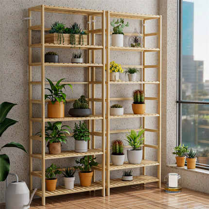 Fin Super Large Wooden Storage Unit 6 Adjustable Shelves Home Kitchen Organization.