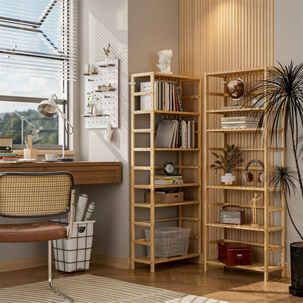 Fin Super Large Wooden Storage Unit 6 Adjustable Shelves Home Kitchen Organization.