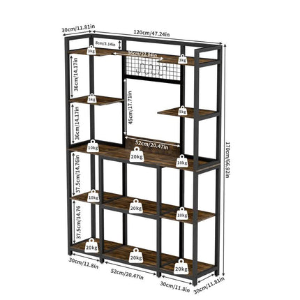 XXL Large Kitchen Bakers Rack Freestanding Microwave Stand Kitchen Storage Shelf.