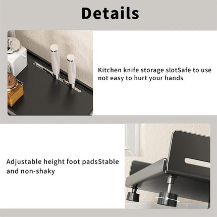 3-Tier Large Kitchen Spice Rack Anti-Rust Organizer Shelf, Height Adjustable Storage Rack AU.