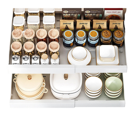 P&P Pull-Out Kitchen Cabinet Organizer With Extendable Storage.