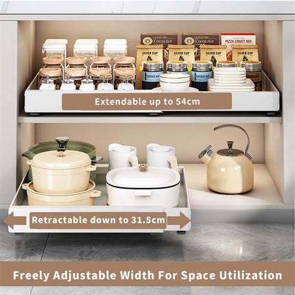 P&P Pull-Out Kitchen Cabinet Organizer With Extendable Storage.
