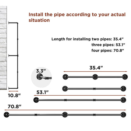 Adjustable Wall-Mounted Clothes Rack (90–180 cm).