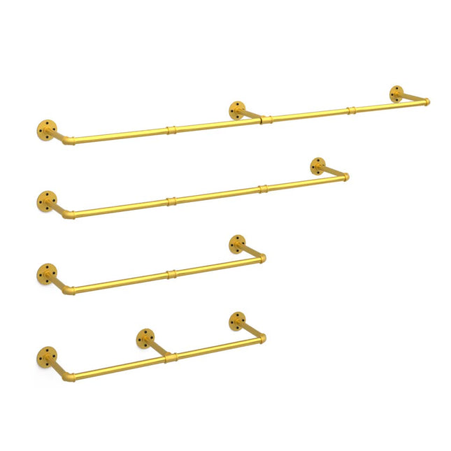 Vintage Gold Wall-Mounted Clothes Rack – Strong Metal Garment Hanging Rail.