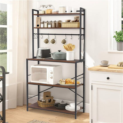 Versatile 5 Tier Kitchen Storage Shelf Stylish and Functional Bakers Rack.