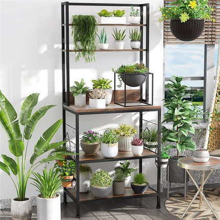 Versatile 5 Tier Kitchen Storage Shelf Stylish and Functional Bakers Rack.