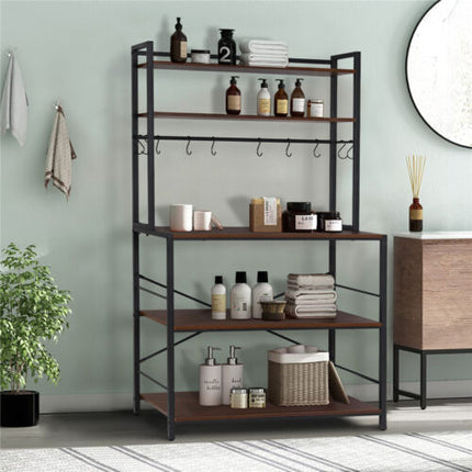 Versatile 5 Tier Kitchen Storage Shelf Stylish and Functional Bakers Rack.