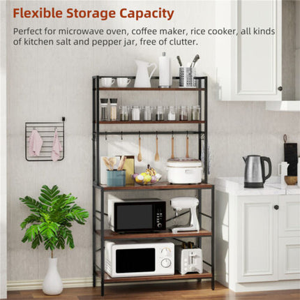 Versatile 5 Tier Kitchen Storage Shelf Stylish and Functional Bakers Rack.